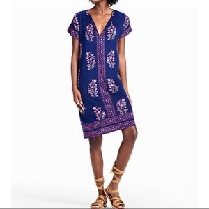 NWT Lucky Brand Woodblock Floral Short Sleeve Tee Shift Dress, Size L